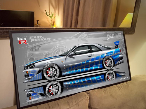 QUADRO DECORATIVO NISSAN SKYLINE GTR R34 - VELOZES E FURIOSOS