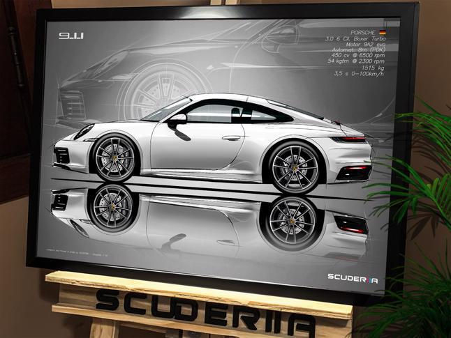 Thumbnail: QUADRO DECORATIVO PORSCHE 911 CARRERA 3.0 450cv (992) - SIDE STREET