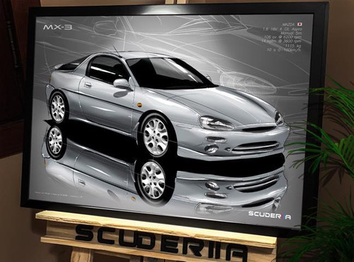 QUADRO DECORATIVO MAZDA MX3 1.6 16V - PERSPECTIVE | scuderiia.com.br