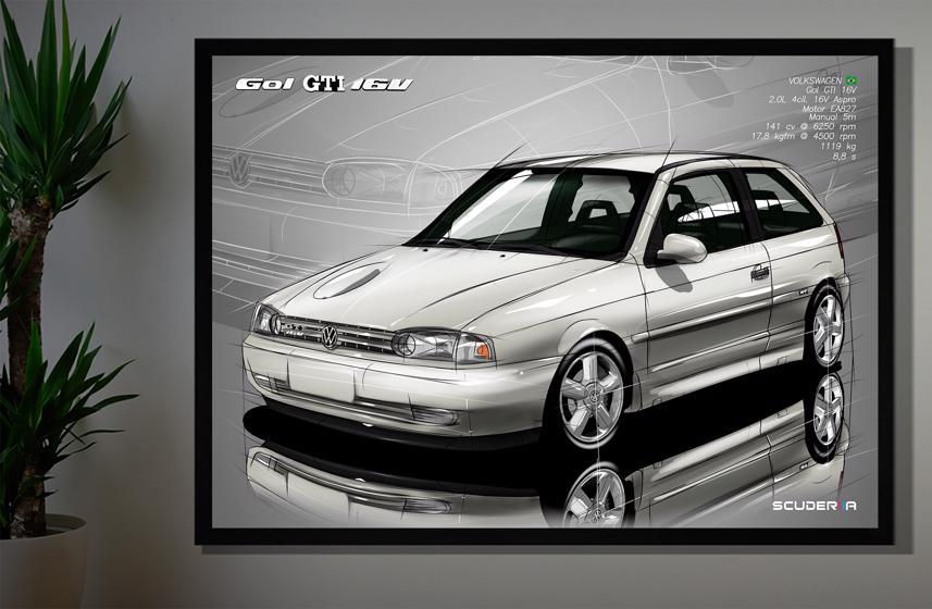 Miniatura: QUADRO DECORATIVO VOLKSWAGEN GOL GTI 2.0 16V 141 cv (G2) - PERSPECTIVE