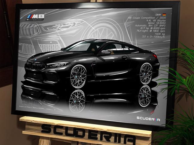 Thumbnail: QUADRO DECORATIVO BMW M8 COUPE COMPETITION 4.4 V8 BITURBO (G16) - PERSPECTIVE