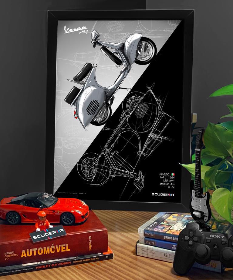 Thumbnail: QUADRO DECORATIVO PIAGGIO VESPA M4 - GRADIENT STREET