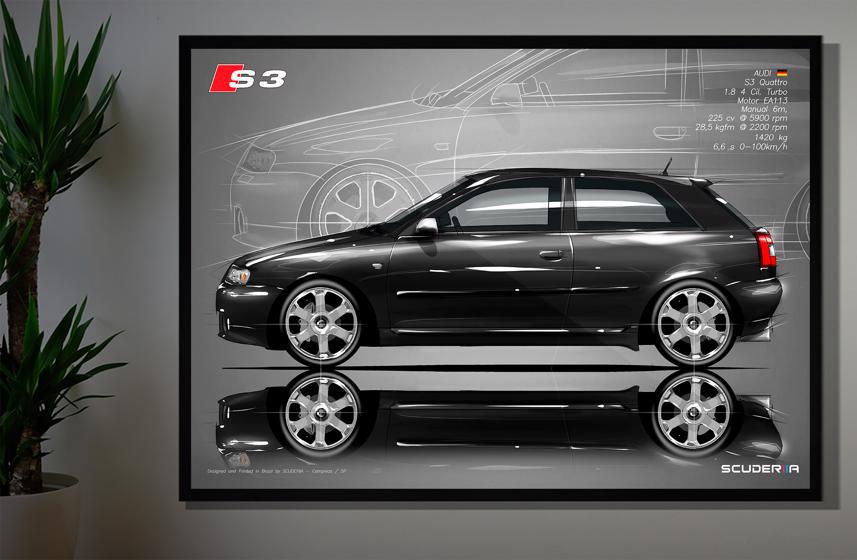 Thumbnail: QUADRO DECORATIVO AUDI S3 QUATTRO 1.8 TURBO 225cv (8L) - SIDE STREET