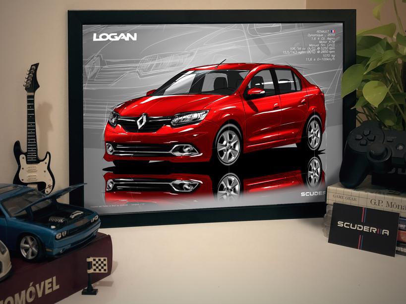 Thumbnail: QUADRO DECORATIVO RENAULT LOGAN 1.6 (MK2) - PERSPECTIVE DACIA LOGAN ART