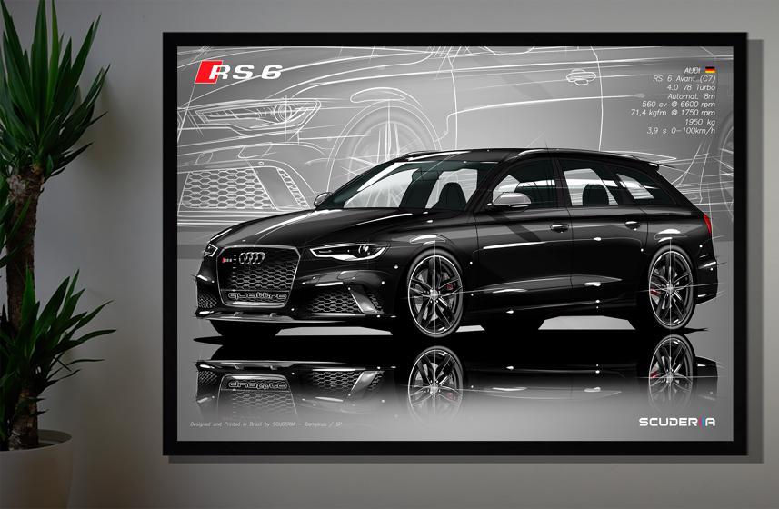 Miniatura: QUADRO DECORATIVO AUDI RS6 AVANT 4.0 V8 560cv (C7) - PERSPECTIVE