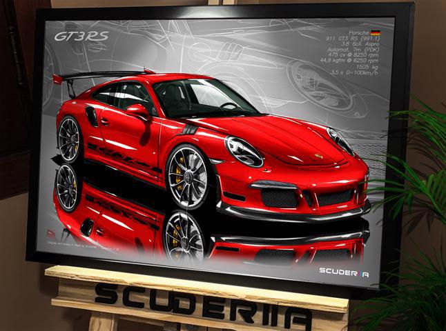 Miniatura: QUADRO DECORATIVO PORSCHE 911 GT3 RS 3.8 475cv (991.1) - PERSPECTIVE
