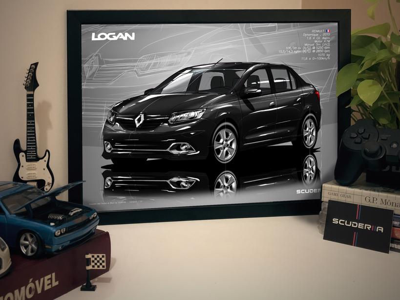 Thumbnail: QUADRO DECORATIVO RENAULT LOGAN 1.6 (MK2) - PERSPECTIVE DACIA LOGAN ART