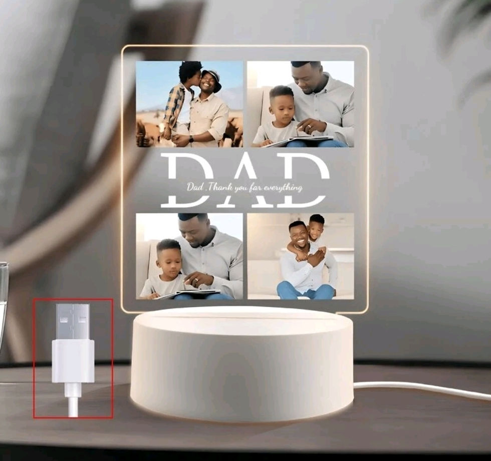 Thumbnail: Personalized 4 Photo Acrylic Night Light Plaque for Dad
