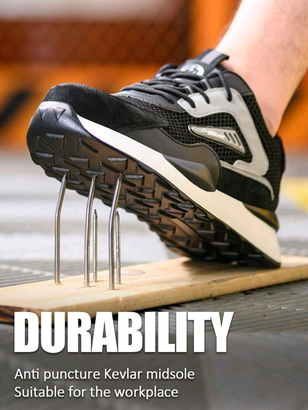 Thumbnail: RAYDLINX Men's Breathable Steel Toe Work Shoes, Puncture Resistant