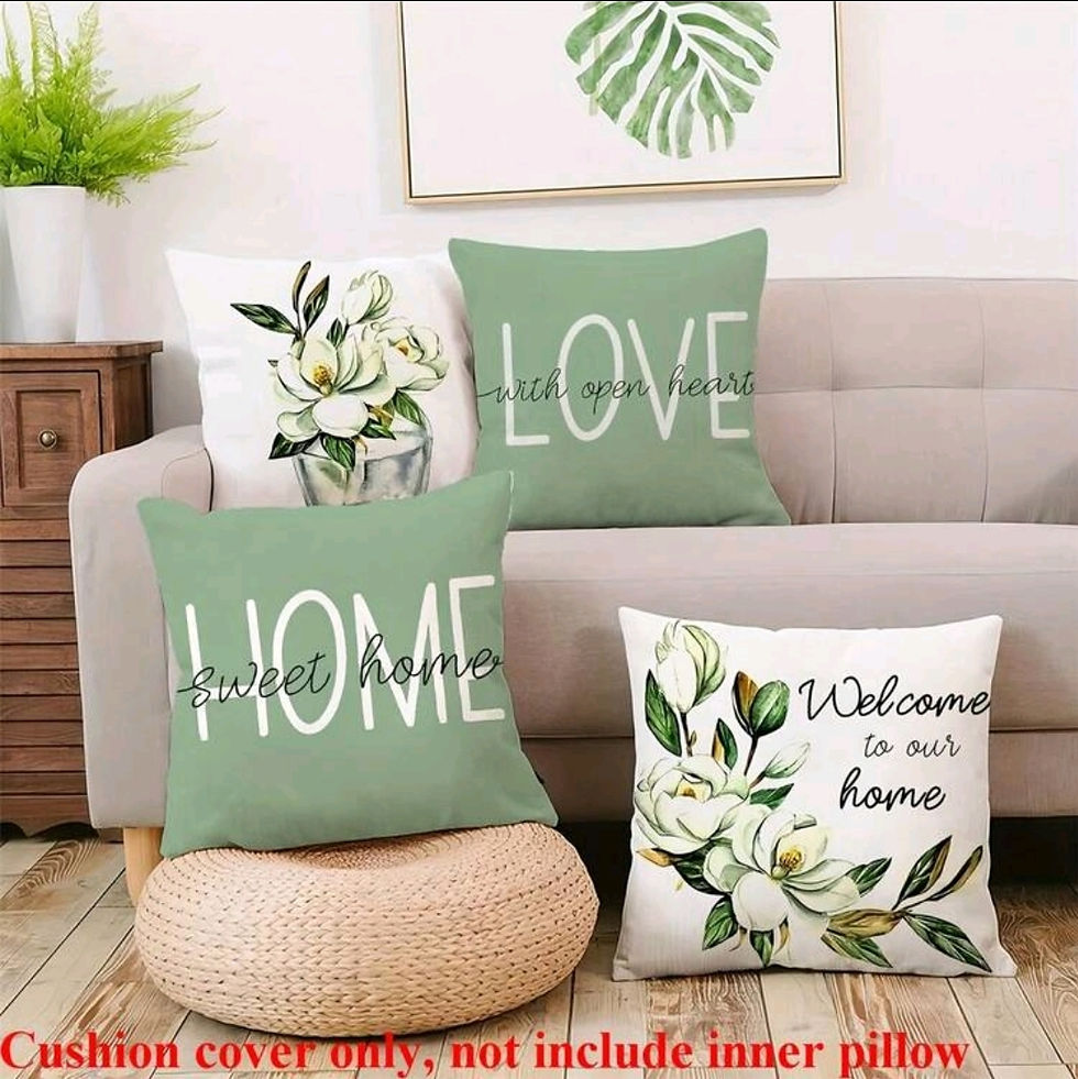 Thumbnail: 4pcs Set Home Sweet Home Pillowcases With Floral Petal Design