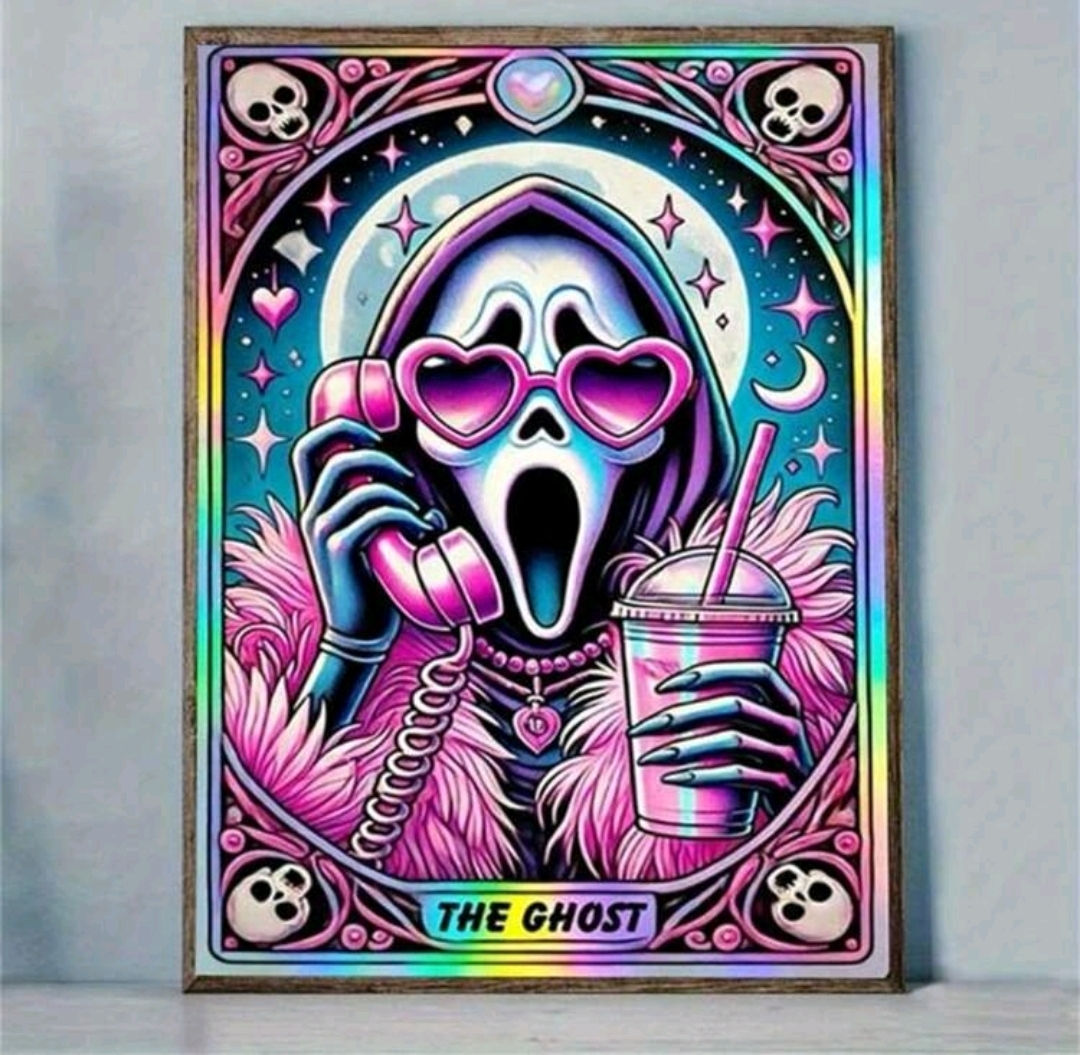 Colourful Scream Taro Card Design With Round & Square Diamonds. 40*50cm