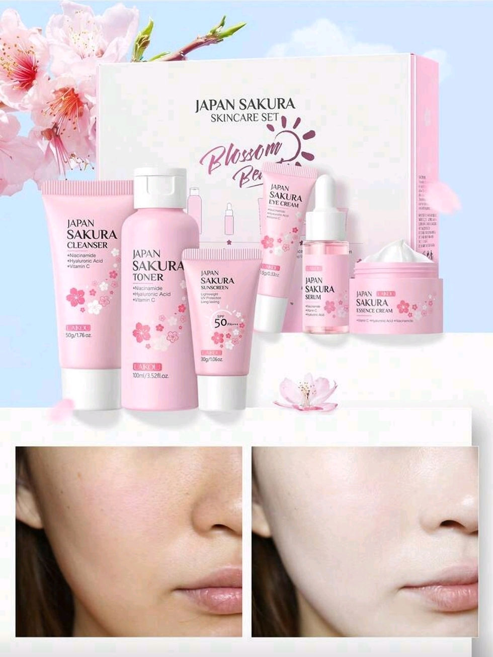 LAIKOU 1Set 6Pcs Deep Nourishing Skincare Set & Moisturizing Mask