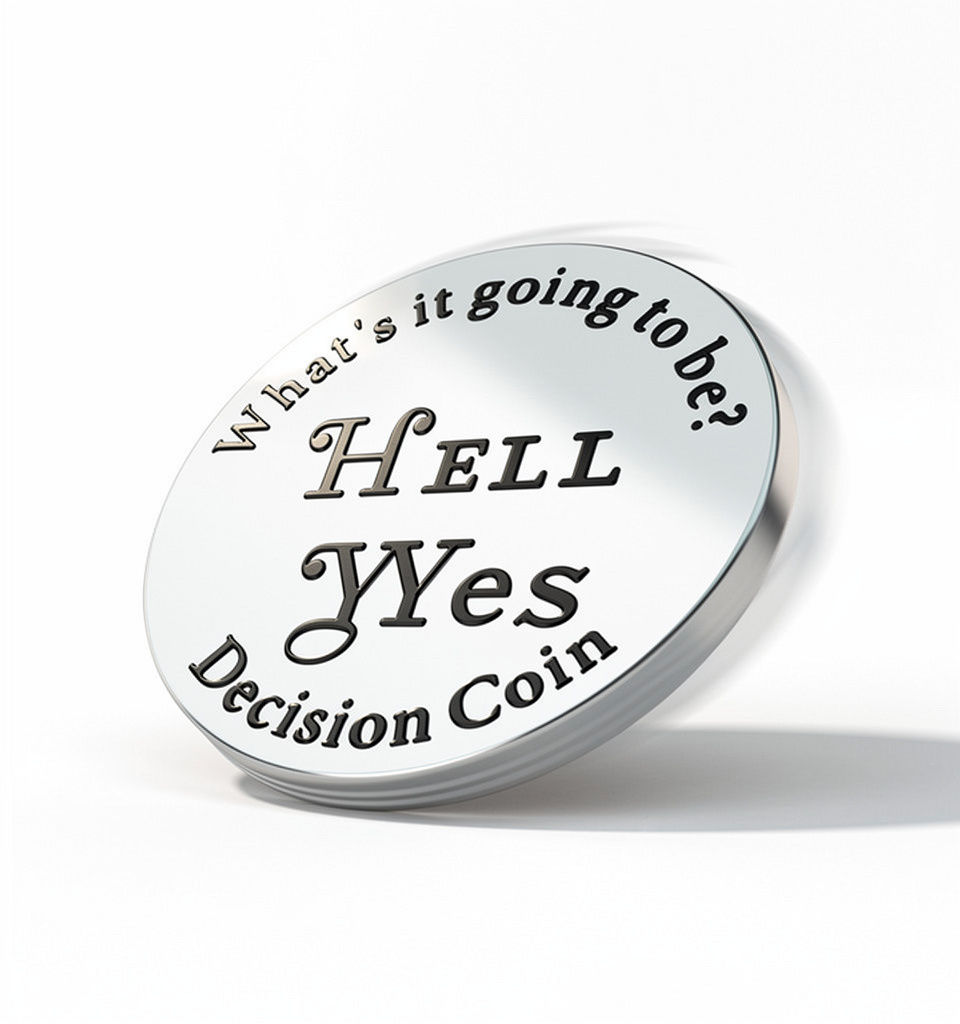 Thumbnail: 1pc Decision coin Double Sided Stainless Steel Pocket Token