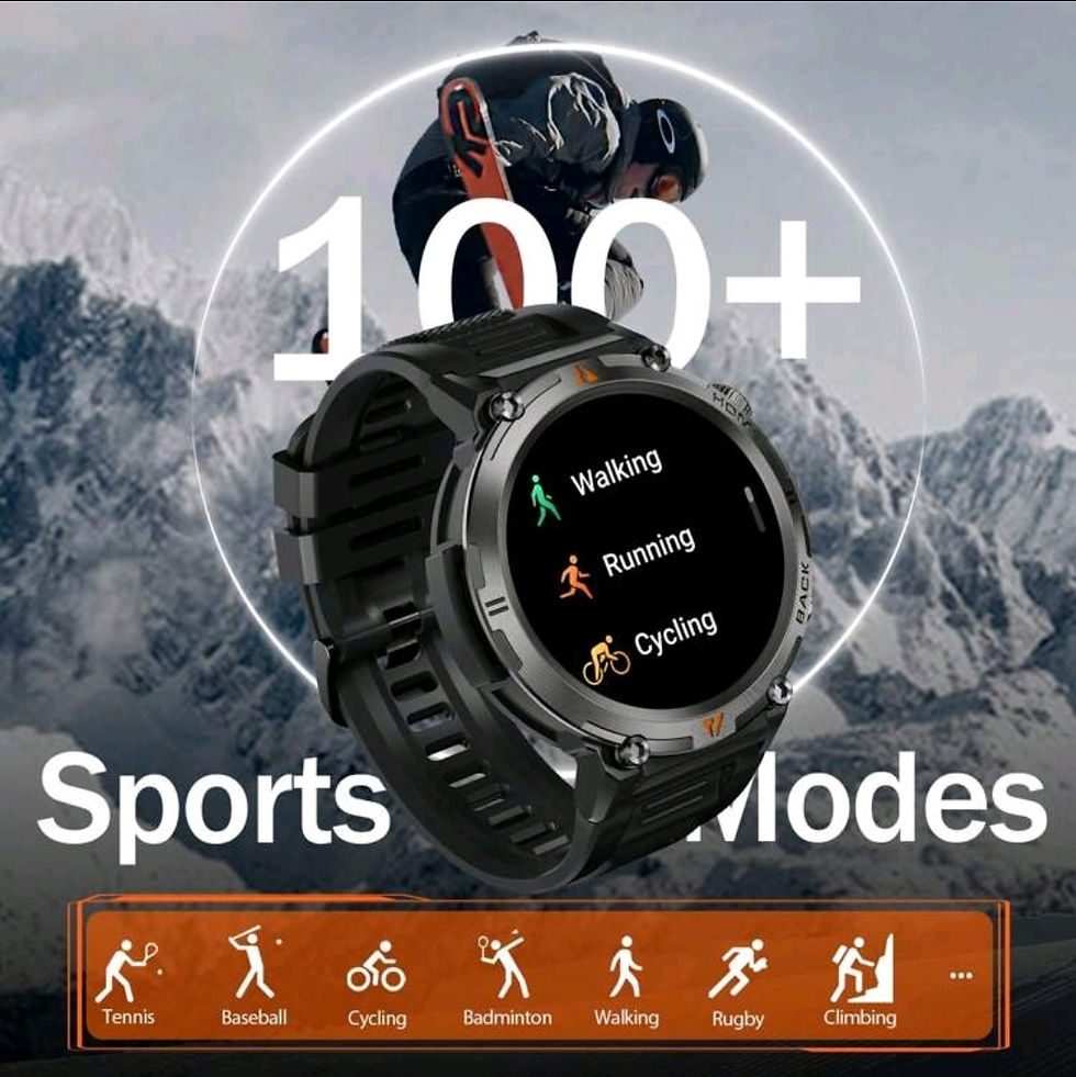 Thumbnail: EIGIIS Black Smart Watch For Men (Answer/Make Calls), 1.45" HD Big Screen Watch 