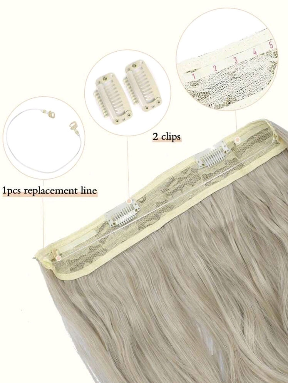 Thumbnail: Platinum blonde clip In extensions