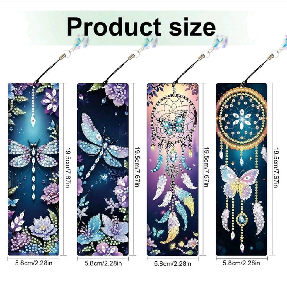 Thumbnail: Dreamcatcher & Butterfly Book Mark - 5D Diamond Art DIY, 8pcs Kit