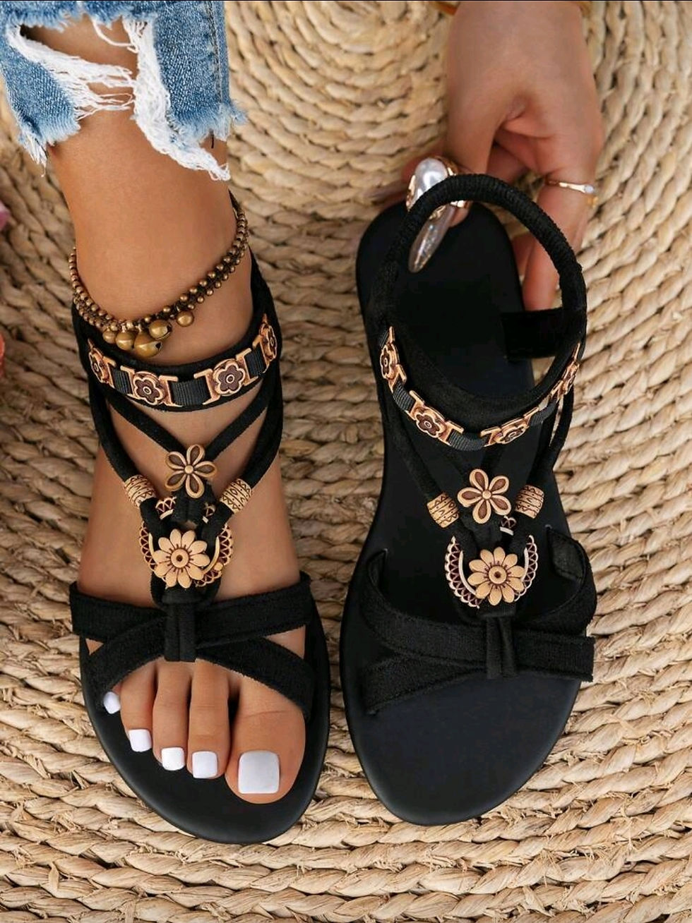 Thumbnail: Bohemian Style Flat Sandals, Casual Versatile Dress Shoes