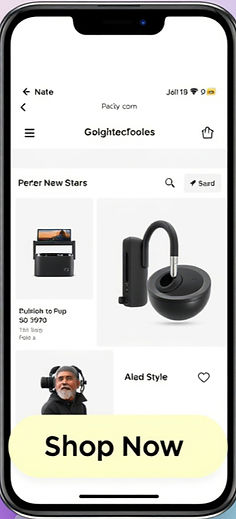Mobile online store with a shop now butt