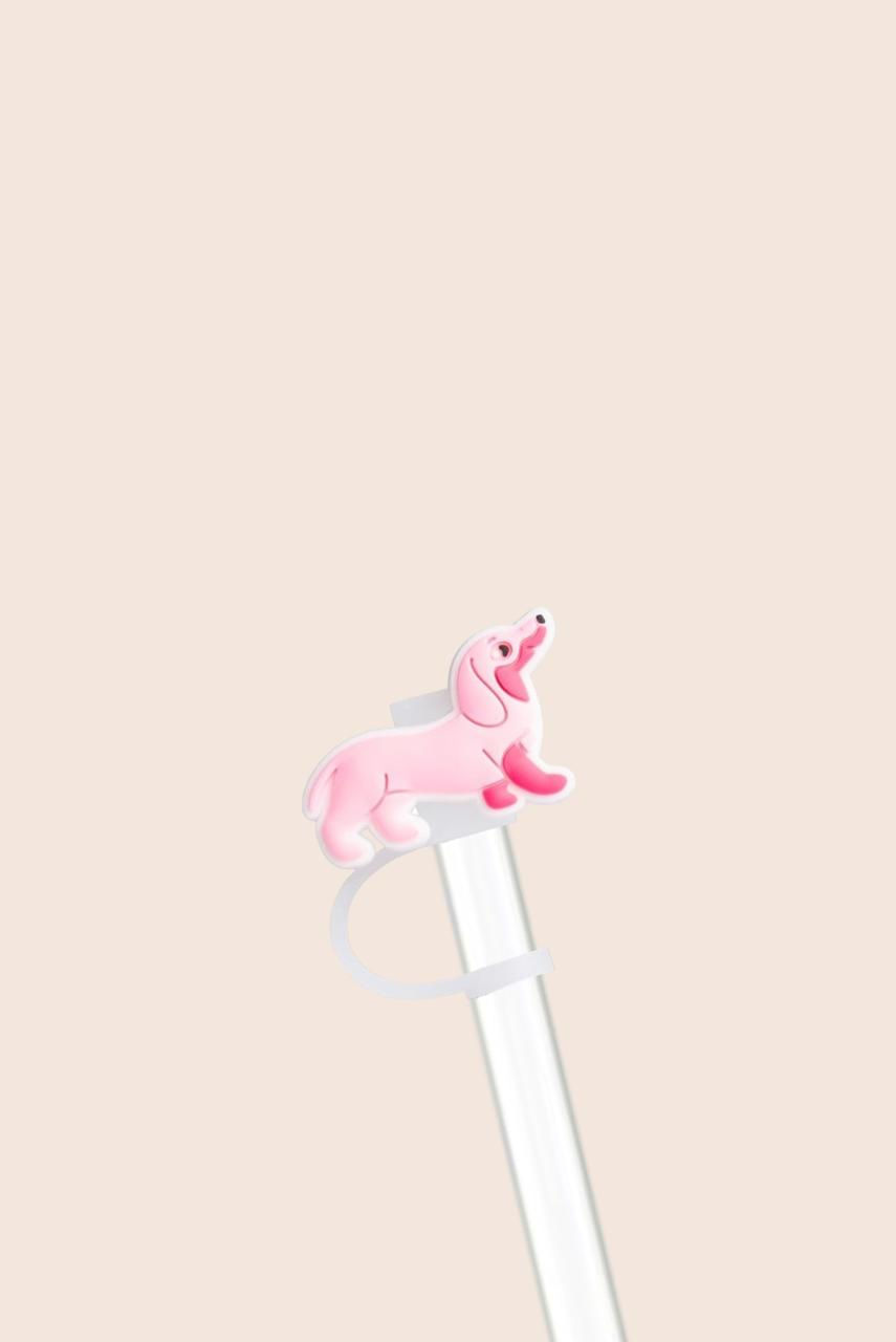1 Pack Straw Cover Cap Salchi Pink