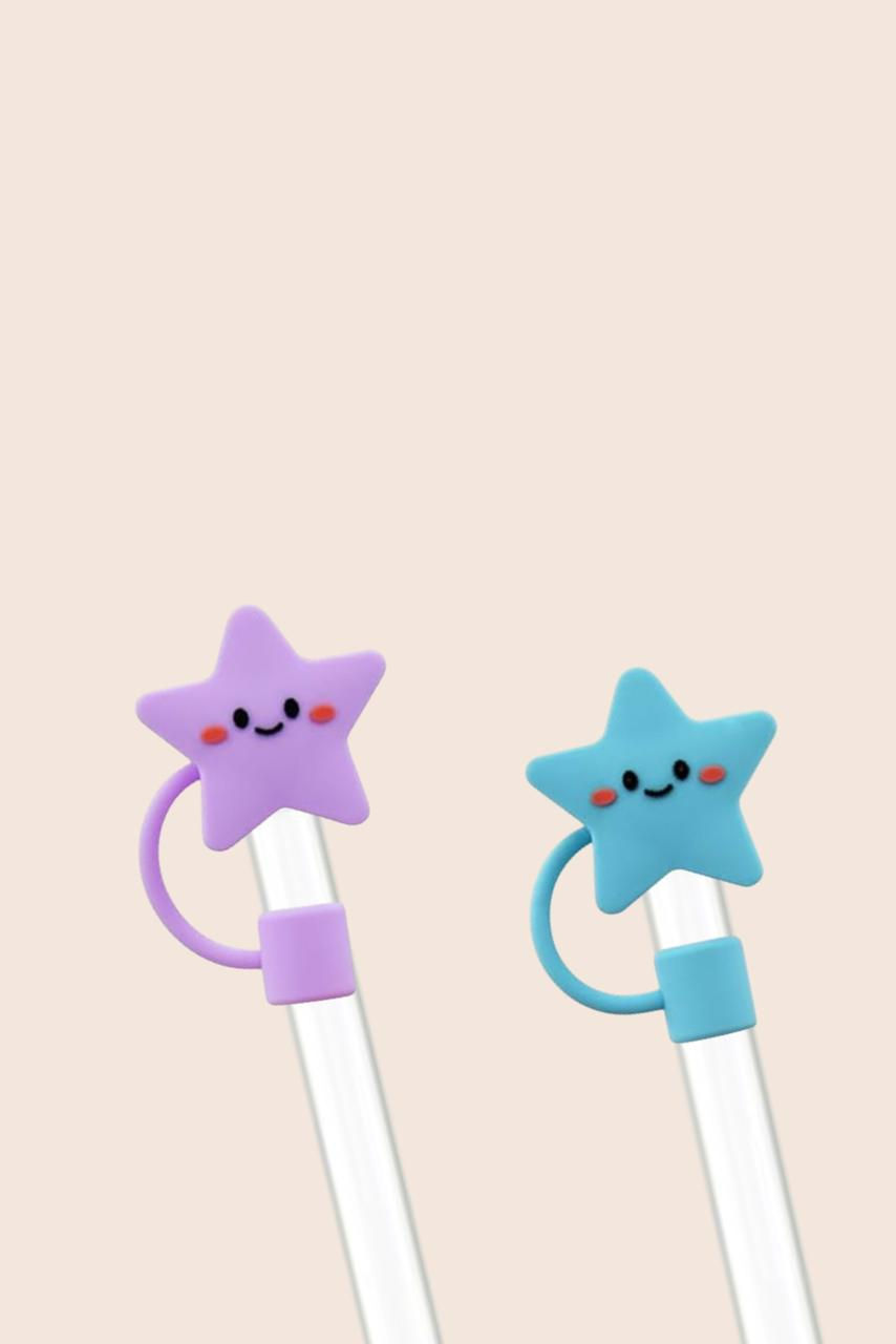 2 Pack Straw Cover Cap Stars