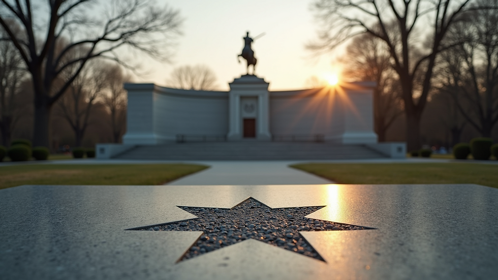 Eye-level view of a memorial dedicated to the 30th Infantry Division