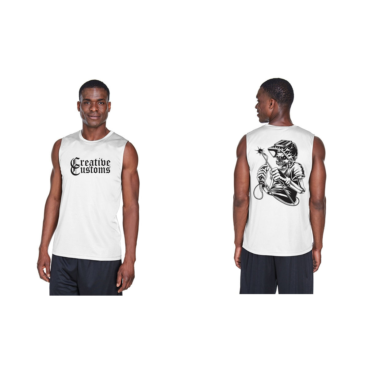 Creative Customs Men’s 100% Dri-Fit Polyester Muscle T-Shirt