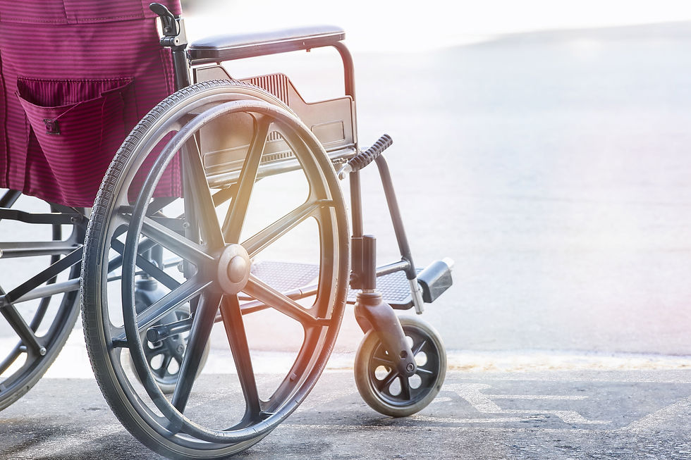 wheelchair photo on a garage