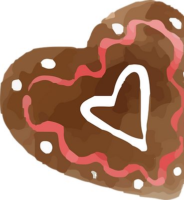 Biscuits en pain d'épices en forme de cœur