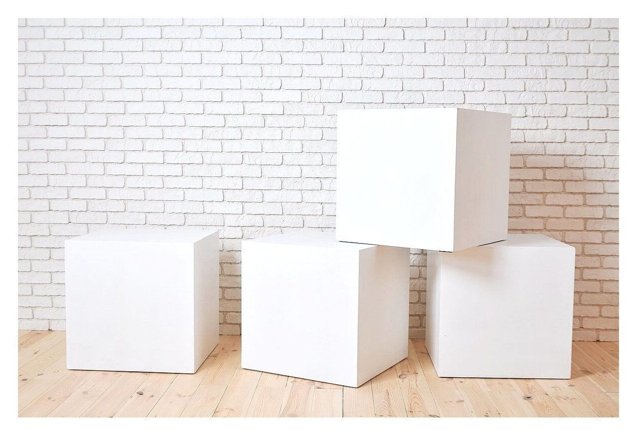 Куб белый матовый 30см