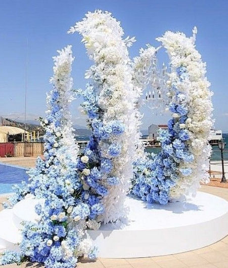 арка круглая на свадьбу полумесяц фотозона луна каркас для цветов