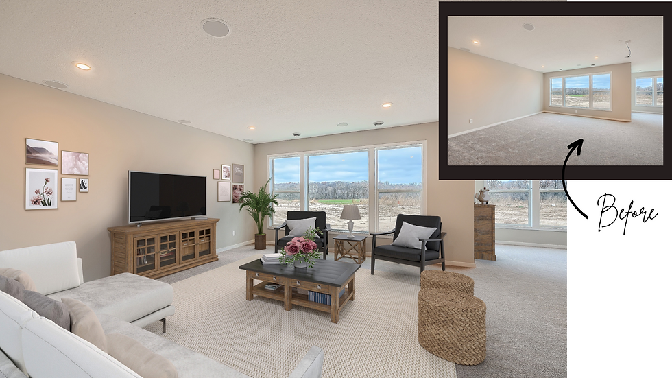 basement virtually staged