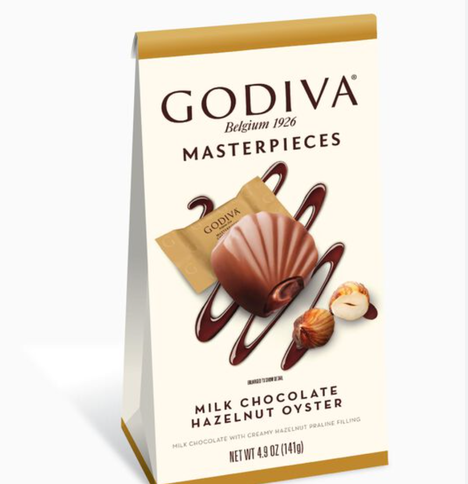 Wrapped Masterpieces, Milk Chocolate Hazelnut Oysters, Set of 6