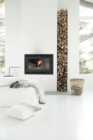Stylish built in firewood storage