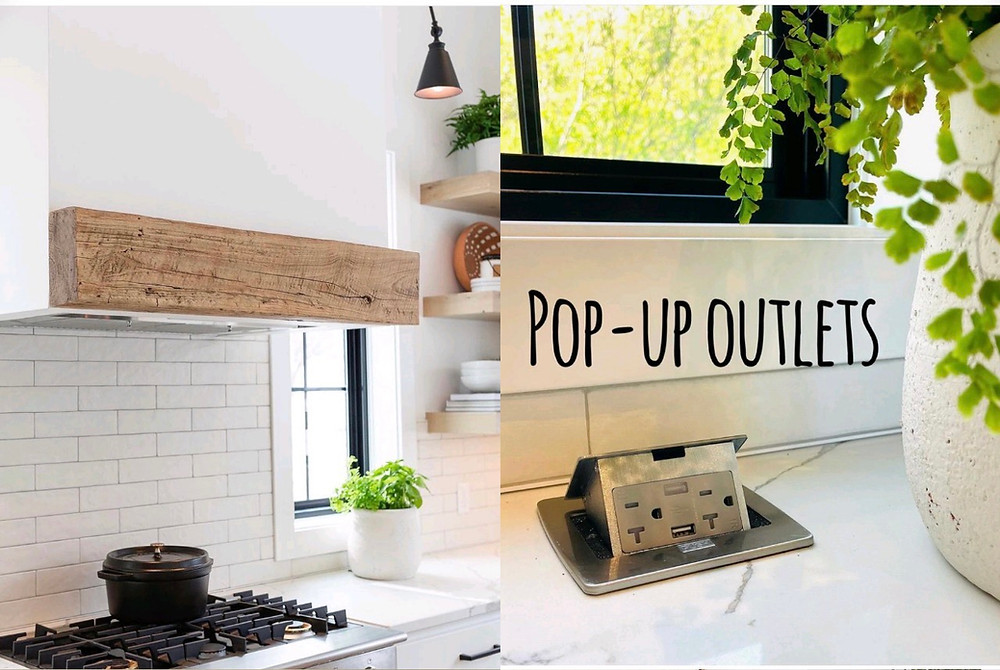 Pop up outlets on kitchen counter
