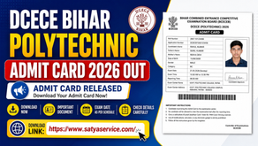 DCECE Bihar Polytechnic Admit Card 2026 OUT