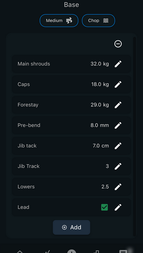 Sailing trim logging feature