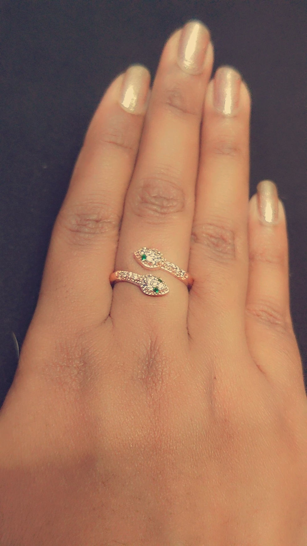 Thumbnail: Women Rose Gold Plated Snake Finger Rings