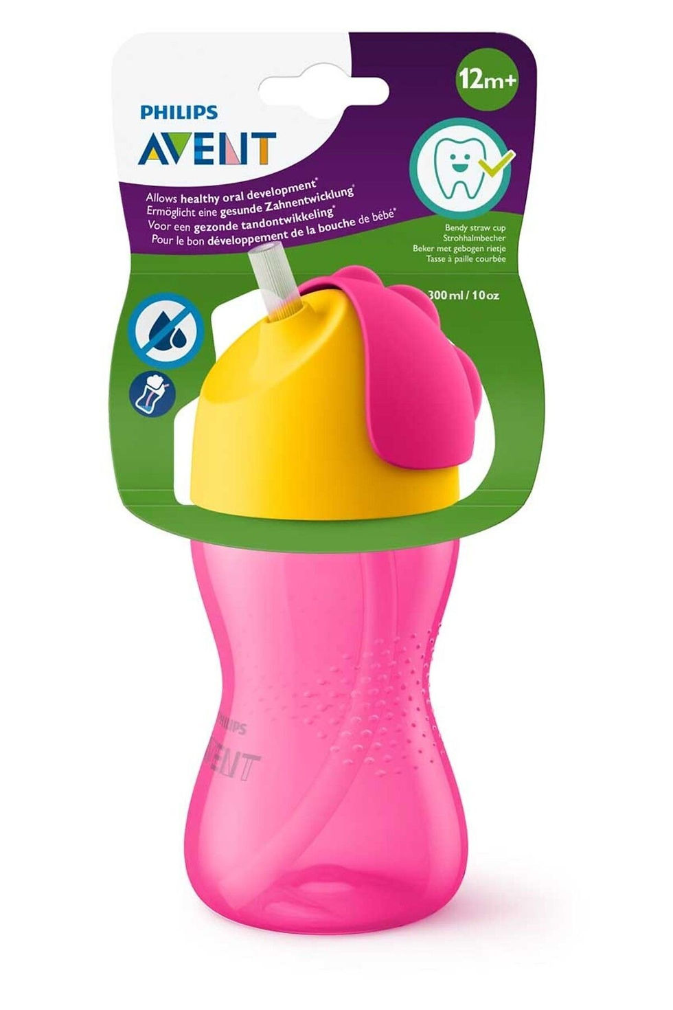 Küçük resim: Pipetli Bardak 12 Ay+ 300 ml Pembe-Sarı, SCF798/02