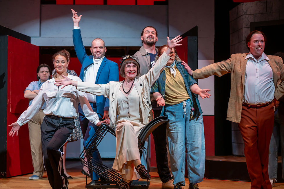 A cast of quirky characters are hitting a triumphant final pose