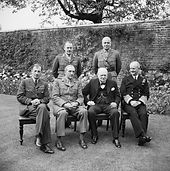 Winston Churchill with the Chiefs of Staff, including Ismay