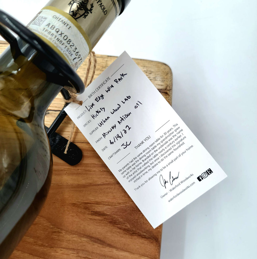 Thumbnail: Live Edge 3 Bottle Wine Rack - Hickory