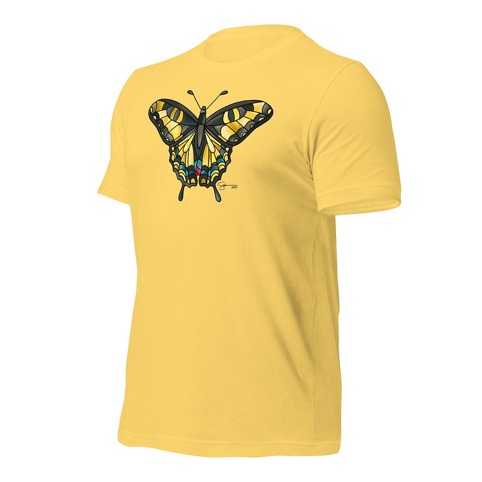 Thumbnail: Stained Glass Swallowtail Unisex T-shirt - Multiple Colors