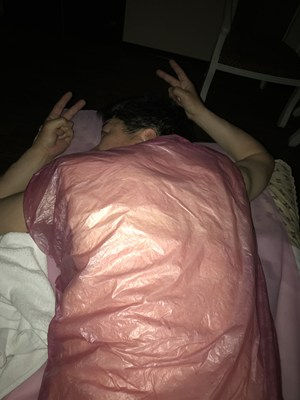 蒸しタオルによるマッサージ