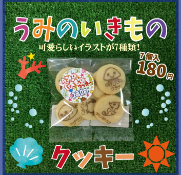 「うみのいきものクッキー」販売中！