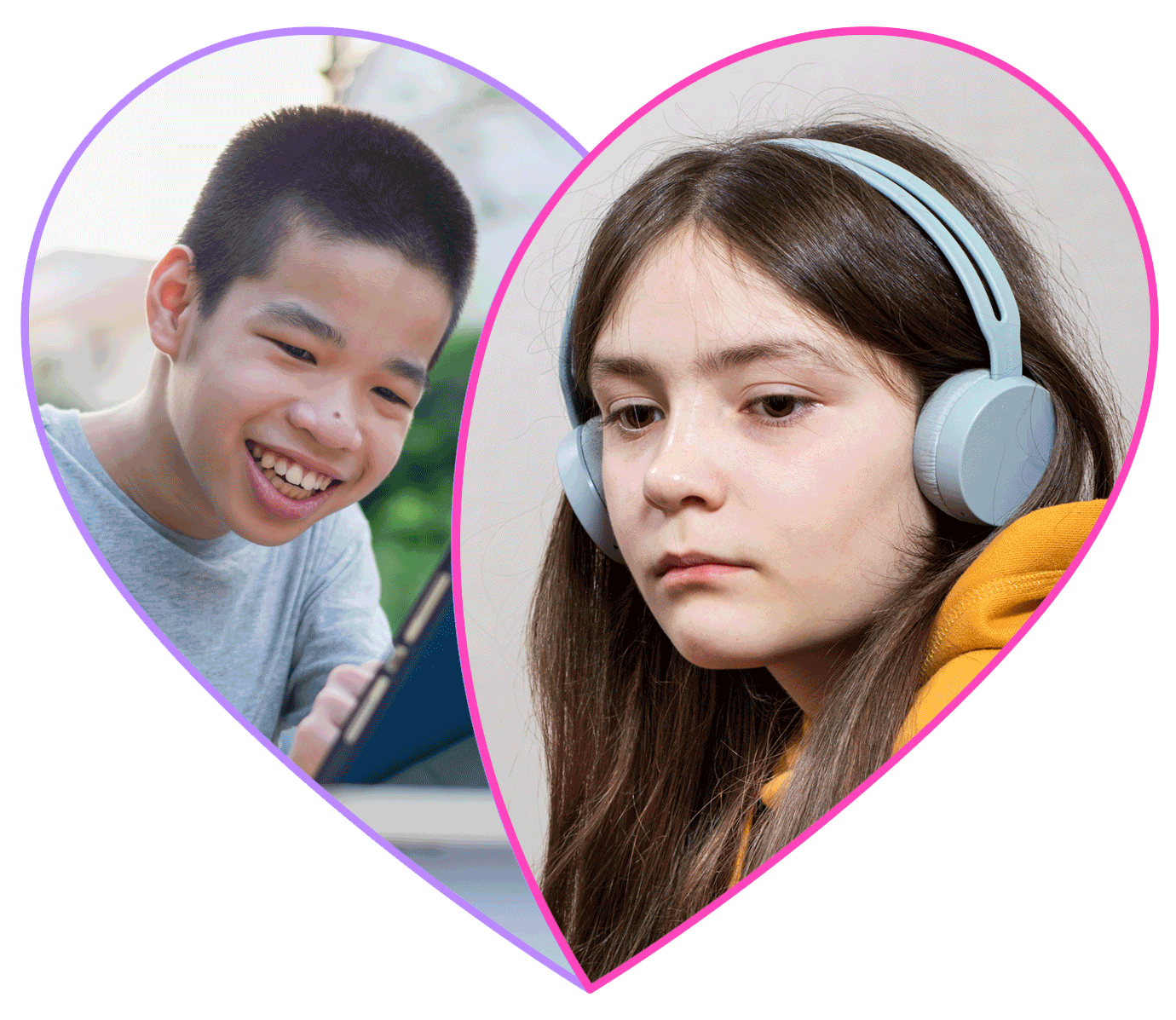 Heart GIF with pictures of diverse peoples inside it