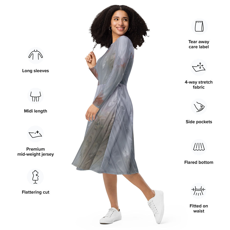 Thumbnail: Frosted Greymedow long sleeve midi dress