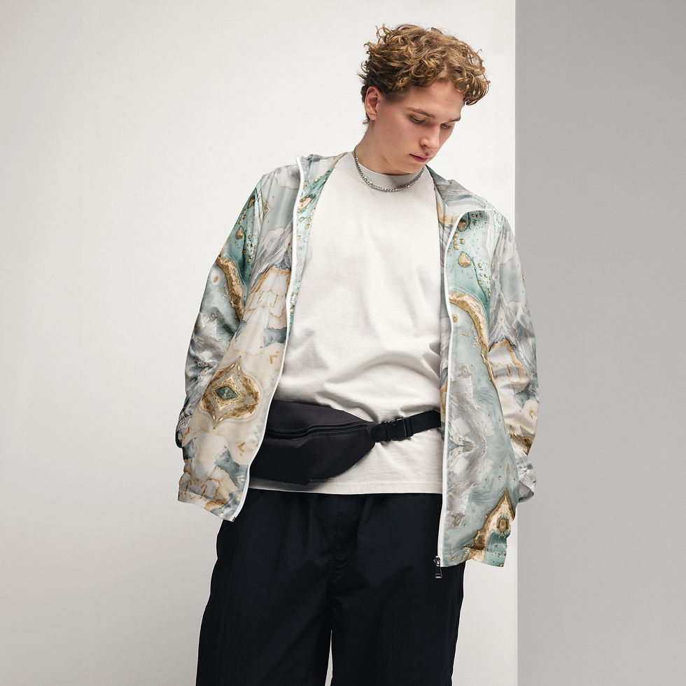 Thumbnail: Green Mármore Men’s windbreaker