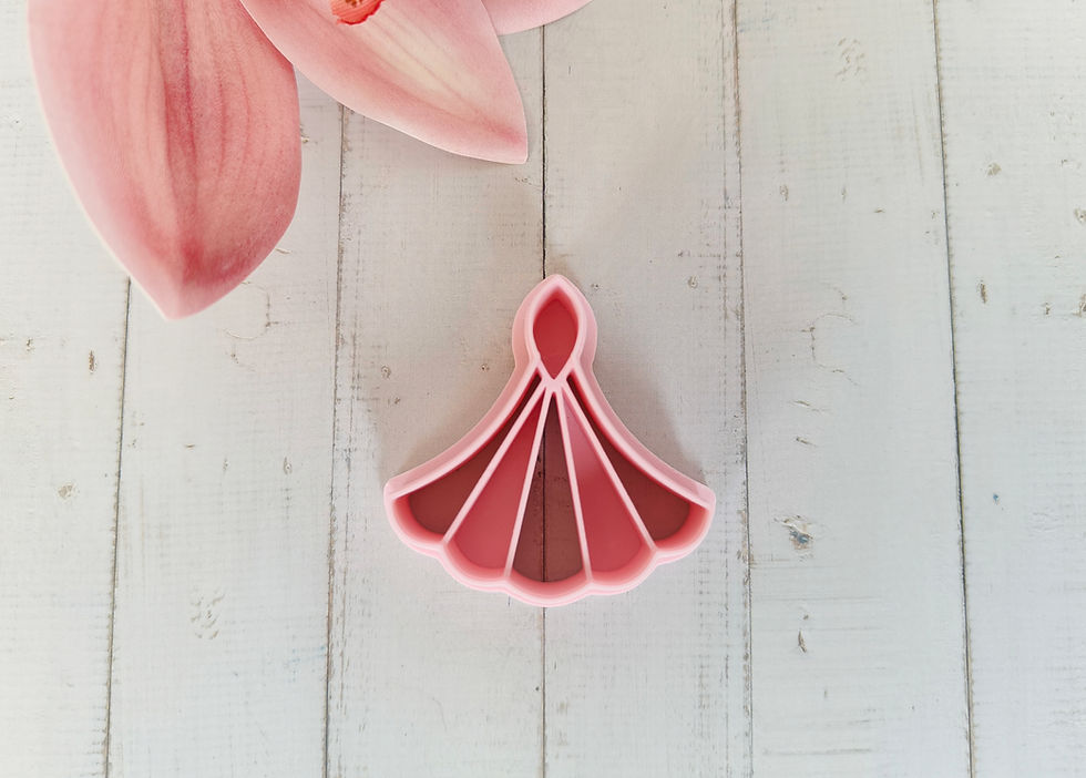 Thumbnail: Art Deco Fan polymer clay cutter, front view, 3D printed art deco cutter for clay crafts