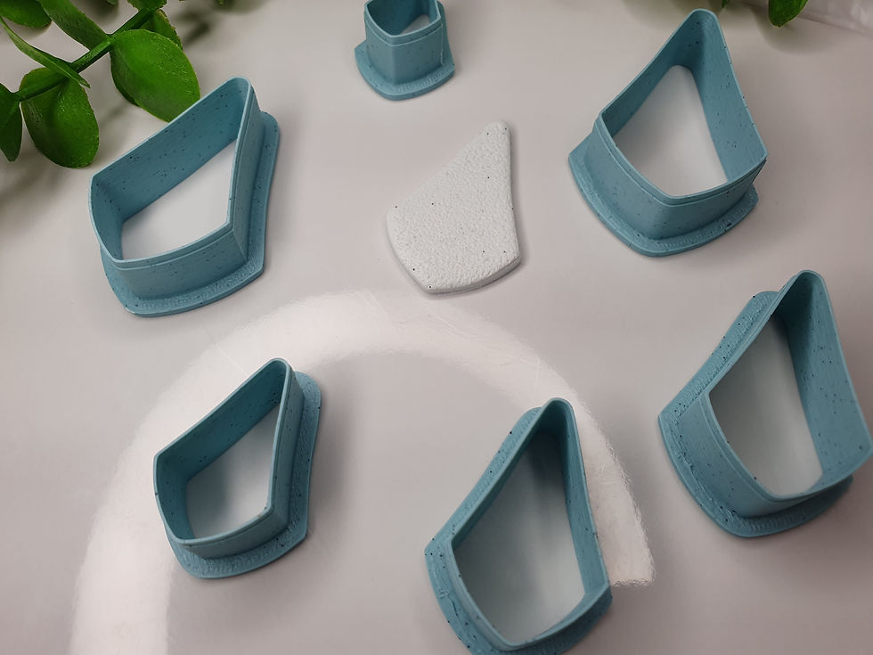 Thumbnail: Tear polymer clay cutters in multiple sizes, side view, clean edges for handmade jewelry