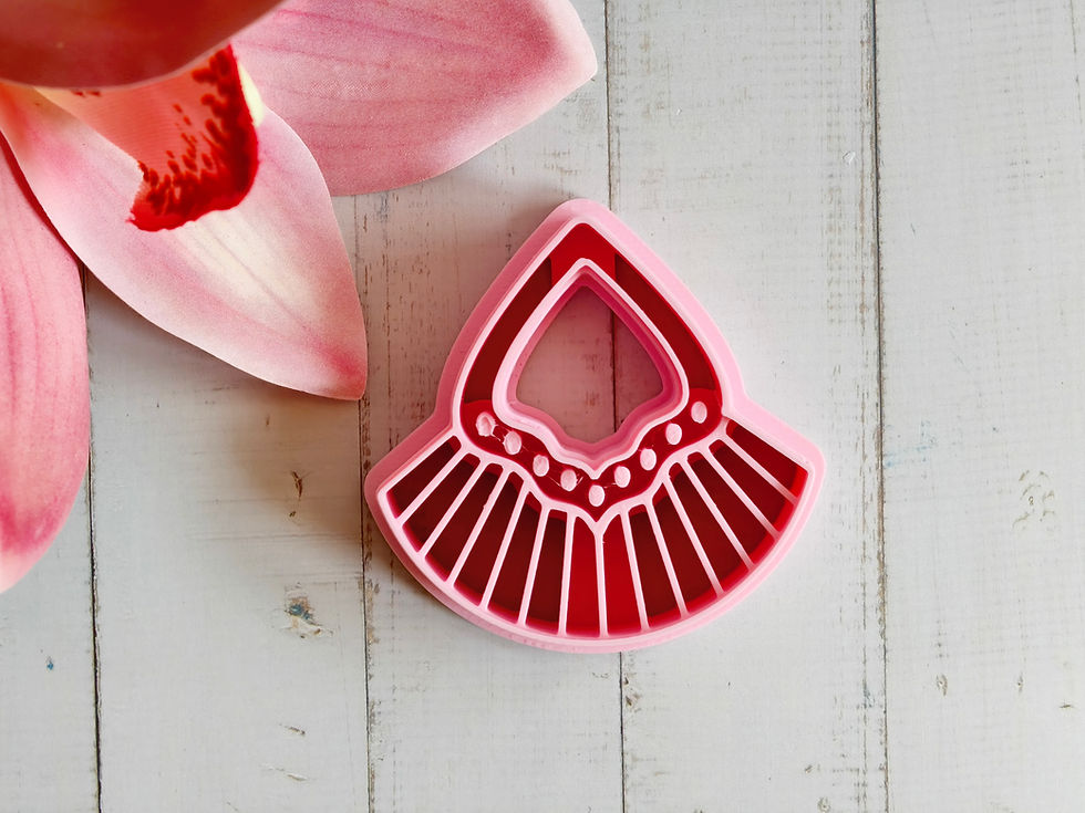Thumbnail: Bold shape polymer clay cutter, front view, 3D printed bold cutter for clay crafts